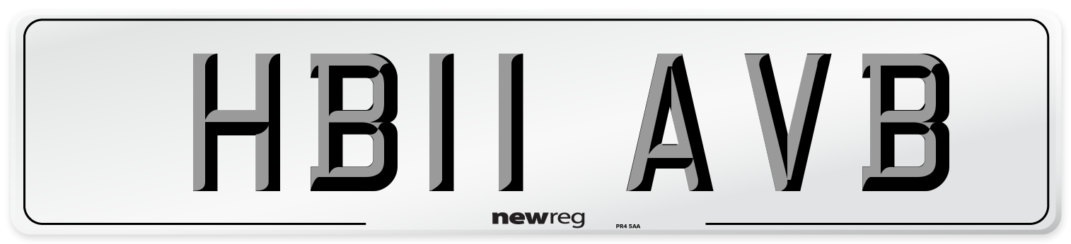 HB11 AVB Number Plate from New Reg